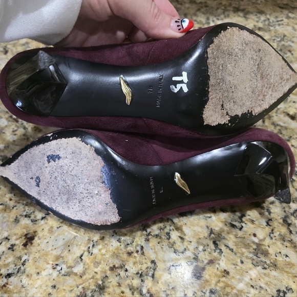 Diane Von Furstenberg Lille D'Orsay Suede Pumps Purple Size 7 - Picture 5 of 7